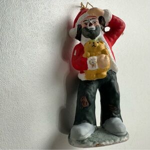 Flambro Emmett Kelly Jr porcelain clown Christmas ornament